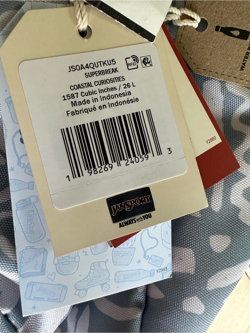 Jansport NWT Superbreak Coastal Curiosities 26L - Picture 14 of 16